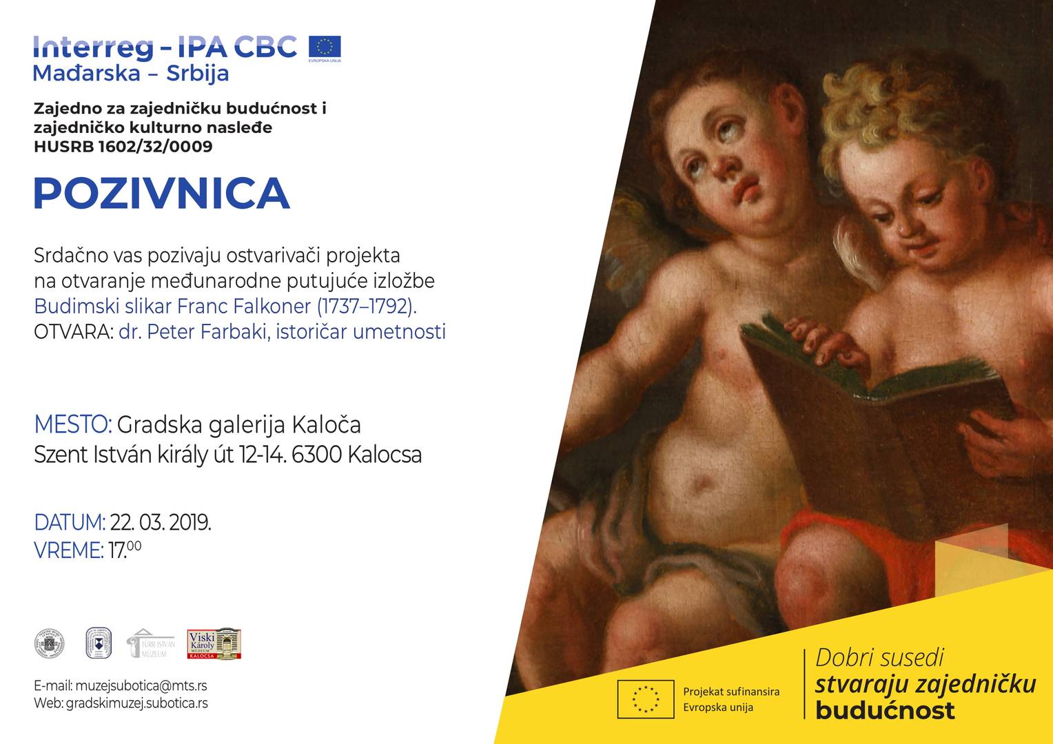 Falkoner Ferenc budai festő (1737-1792) kiállításmegnyitó meghívó