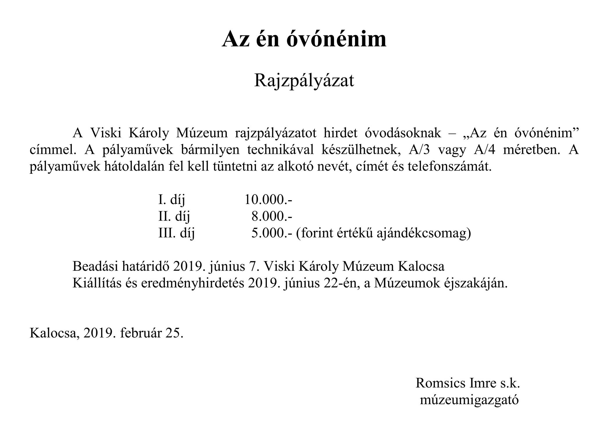 Óvodás rajzpályázat